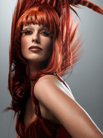 red hair with foils. Those with red hair