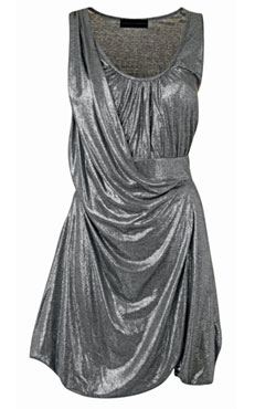 Silver draped dress