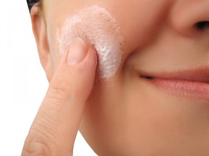 applying moisturizer