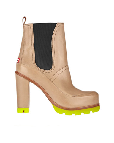 Hunter Original neon-trimmed leather ankle boot