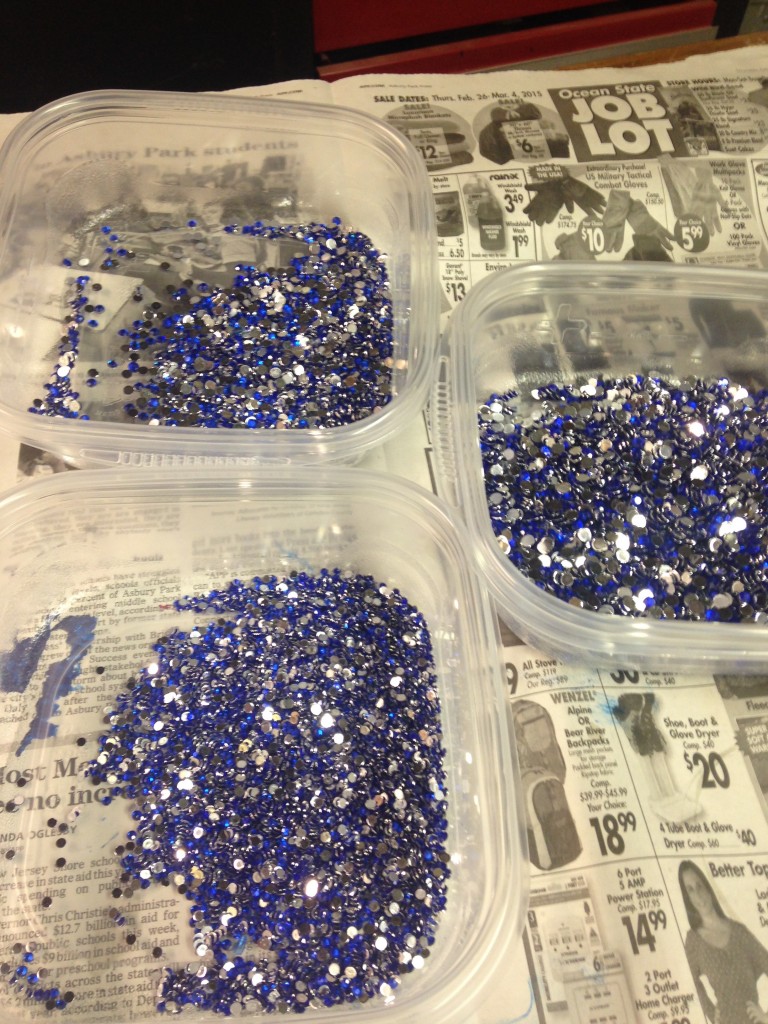 blue rhinestones