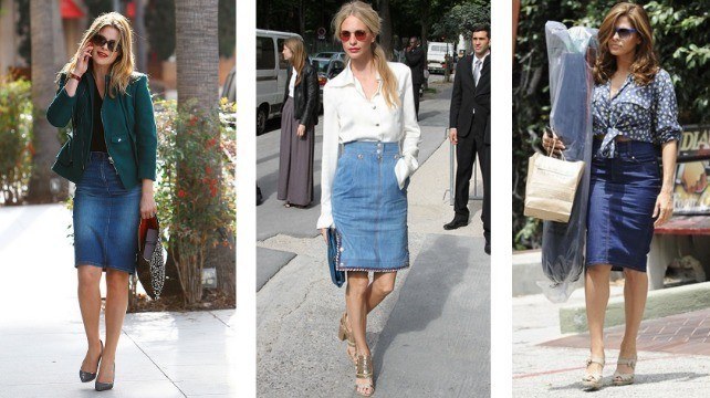 denim skirt celebrities