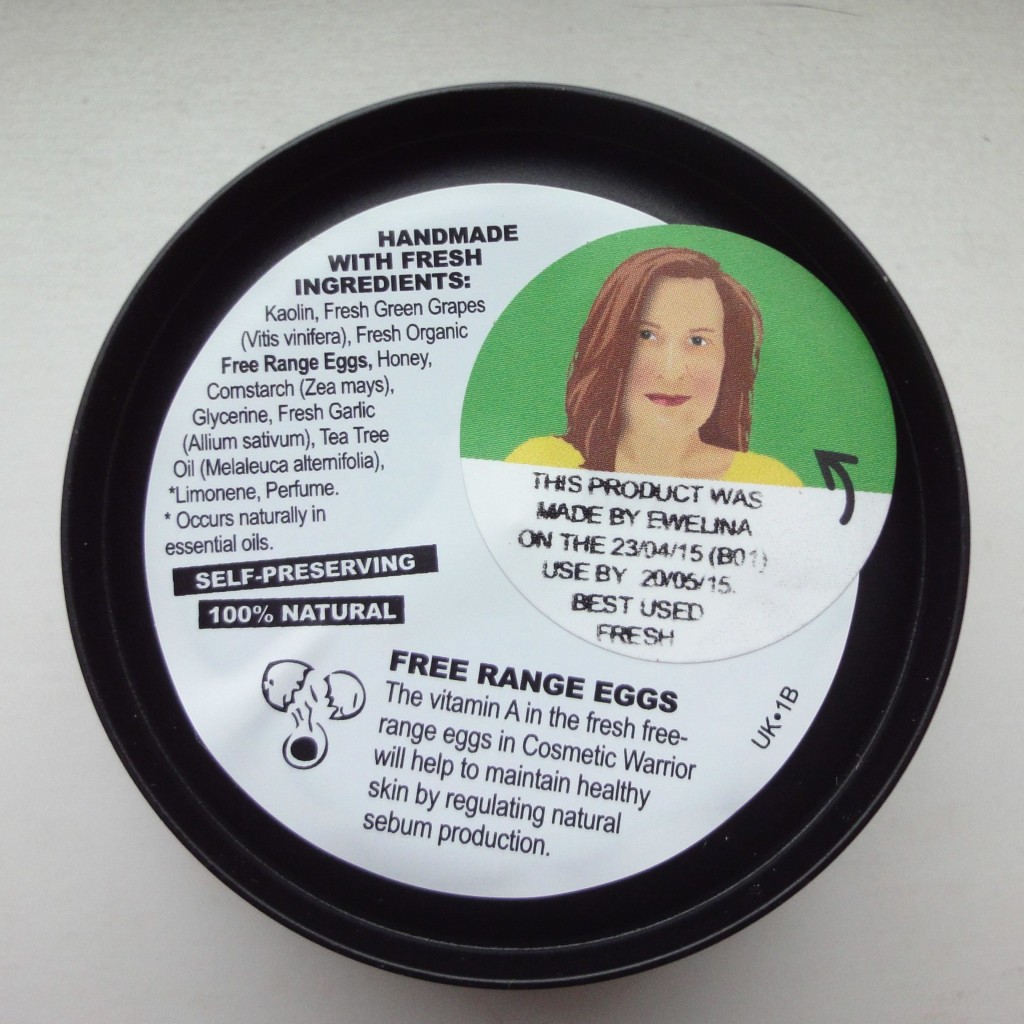 lush cosmetic warrior face mask ingredients