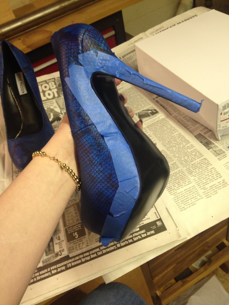tape the sides for the sole part