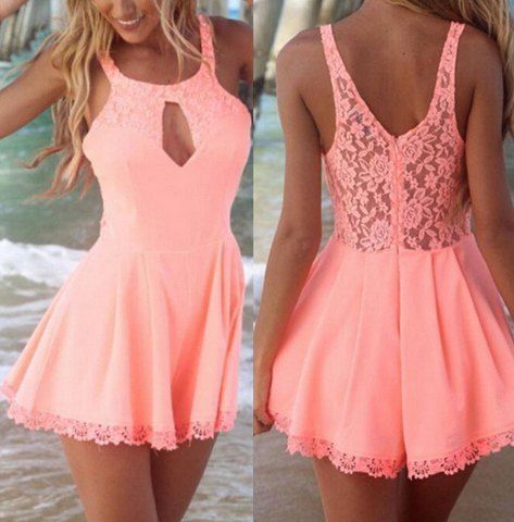 pretty in pink lacey romper