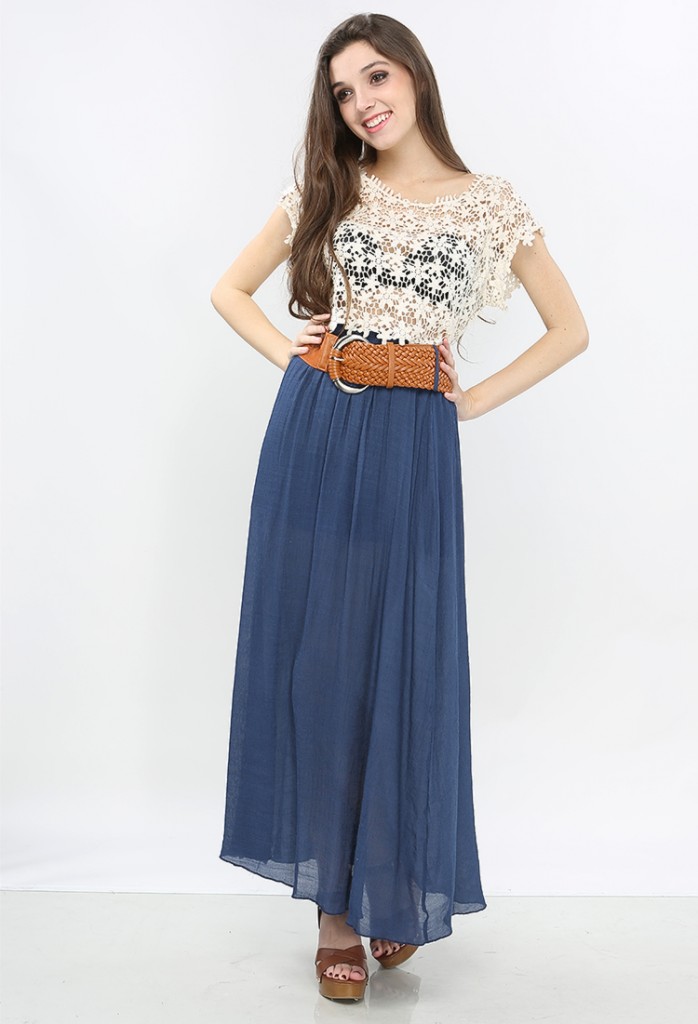 maxi skirt with belt