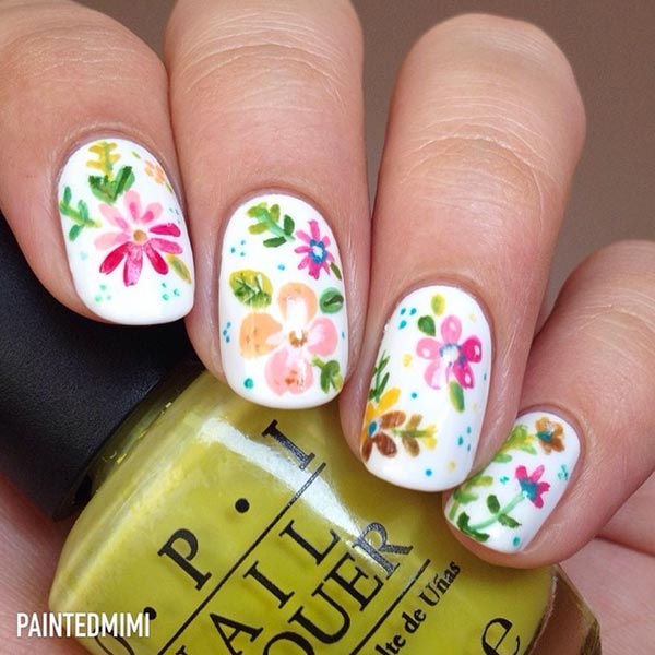 floral nail designs for short nails