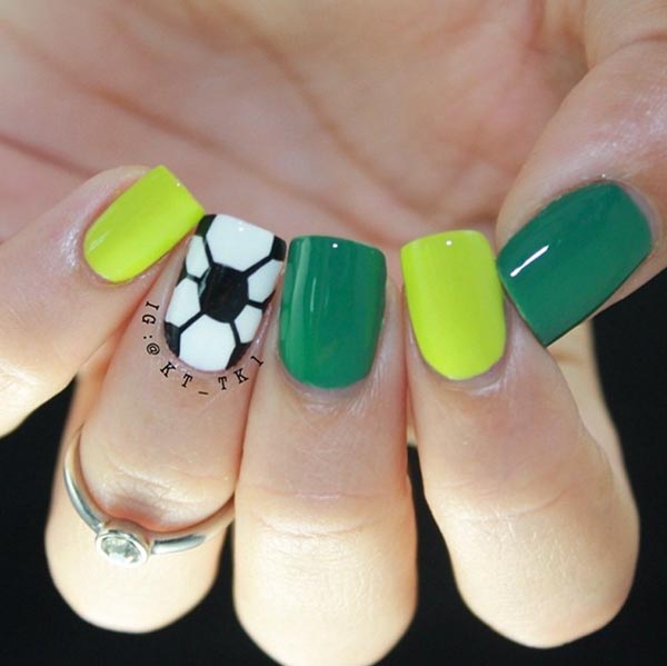 football nail designs for short nails