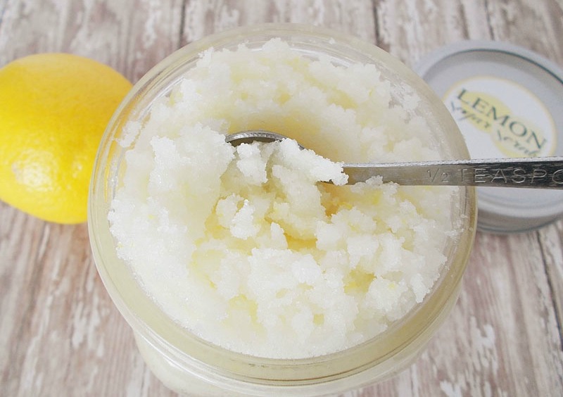 homemade lemon sugar scrub