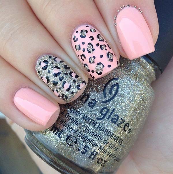 leopard print nail designs for short nails