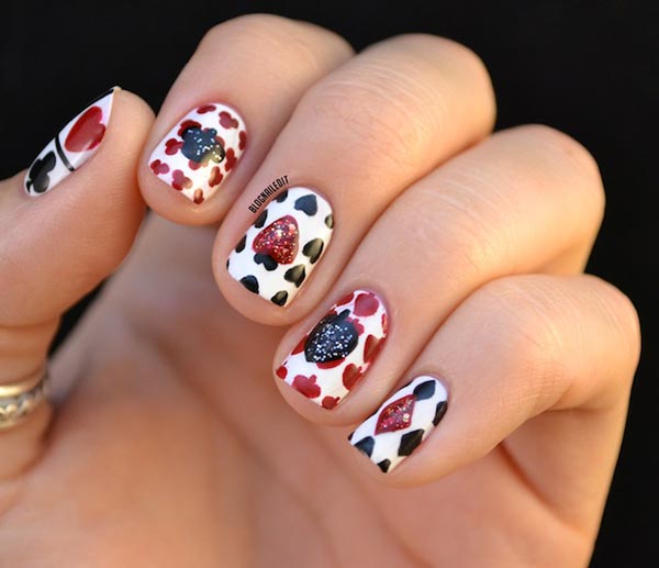 playing cards nail designs for short nails