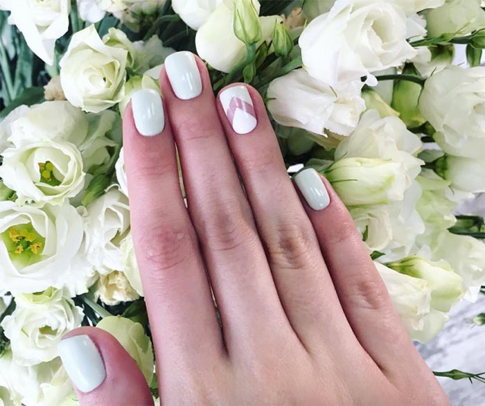 white and mint nail designs for short nails