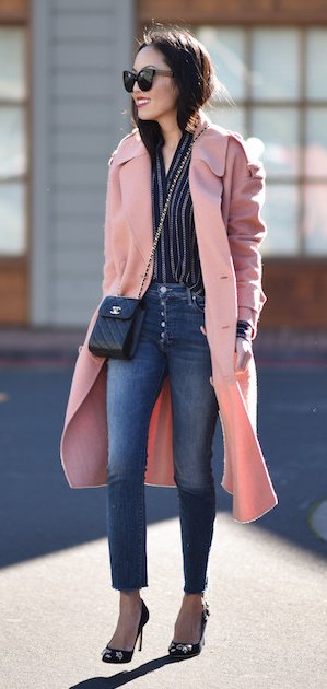 long pink coat