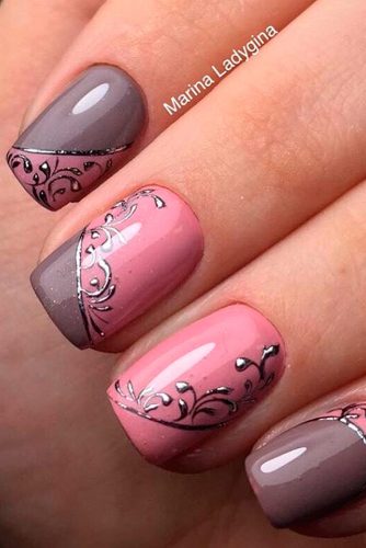 mauve and pink nail designs