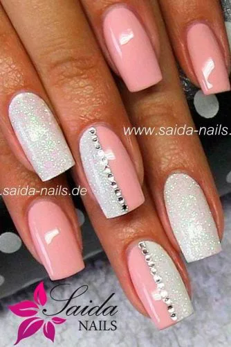Beautiful Glittering Short Pink Nails Art Designs Idea For Summer ...