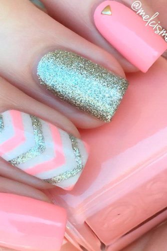 white and pink nail designs
