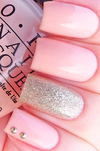 glitter and pink nails designs