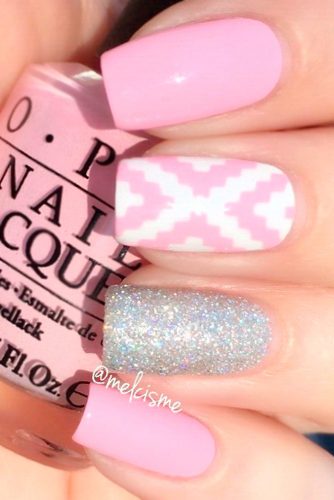 printed pink nails