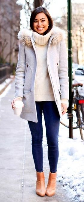 white comfy coat