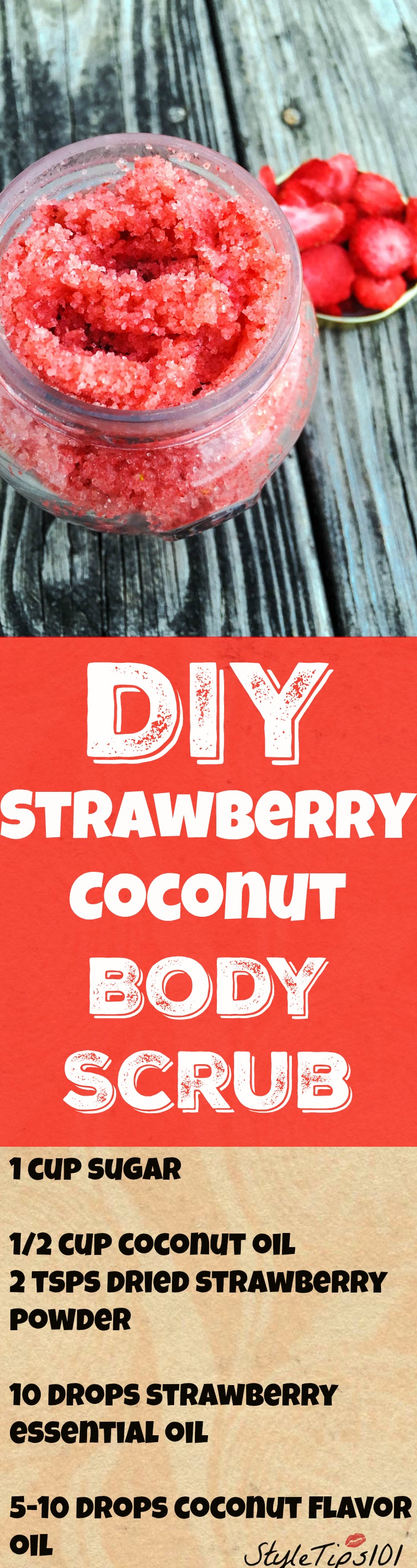 DIY Strawberry Coconut Body Scrub