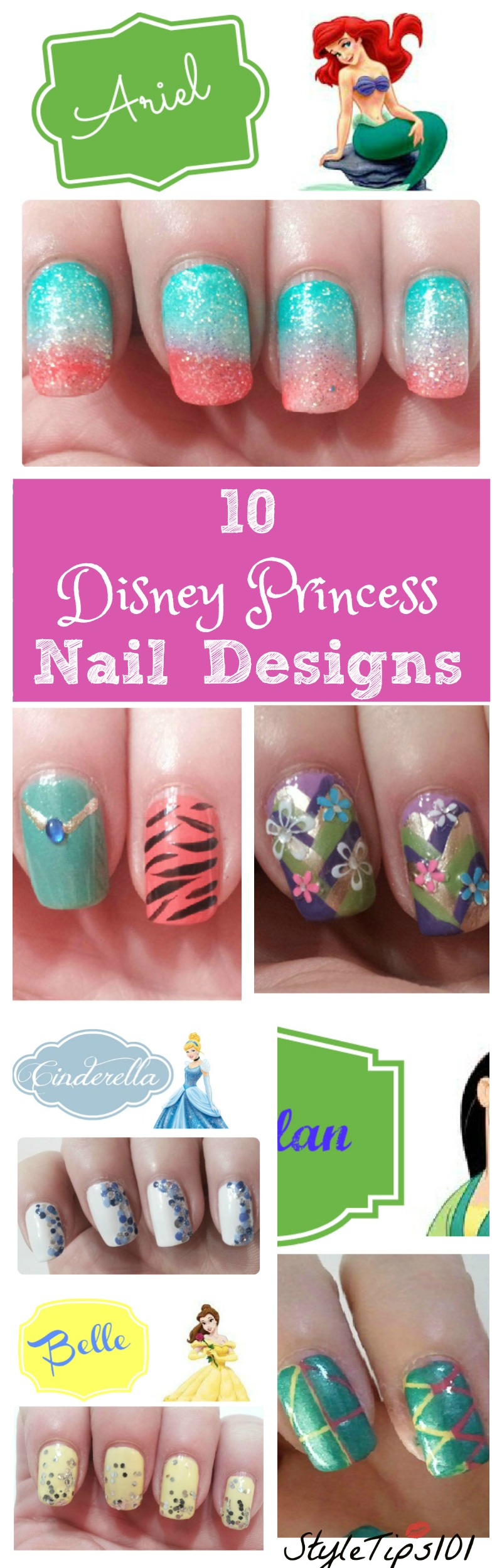 Disney Princess Nail Designs