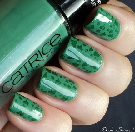 glossy green nails