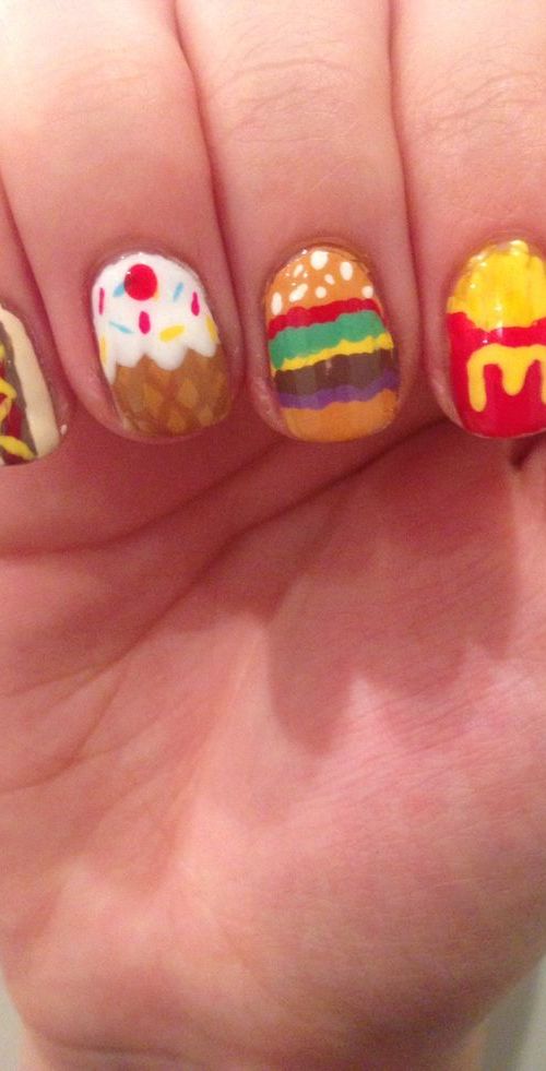 junk food nail design