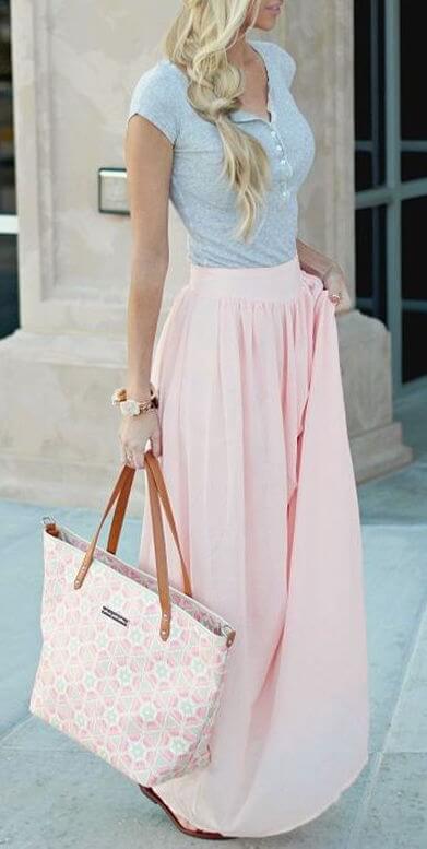 pastel pink skirt