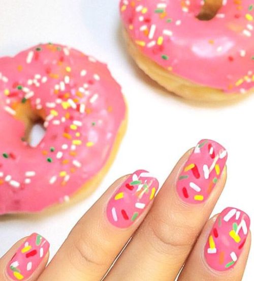 pink doughnut nails