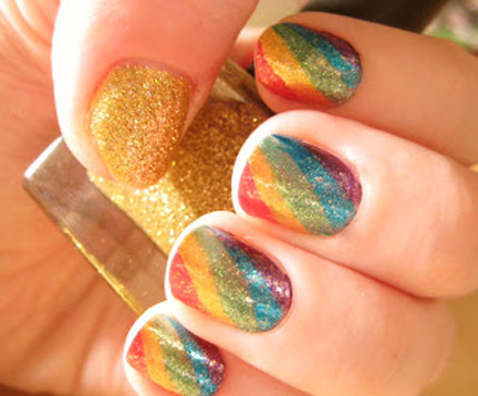 pot of gold rainbow nails