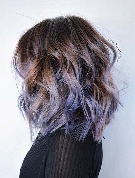 purple and grey short hair