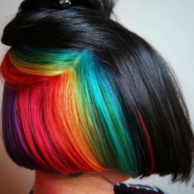 short rainbow hair