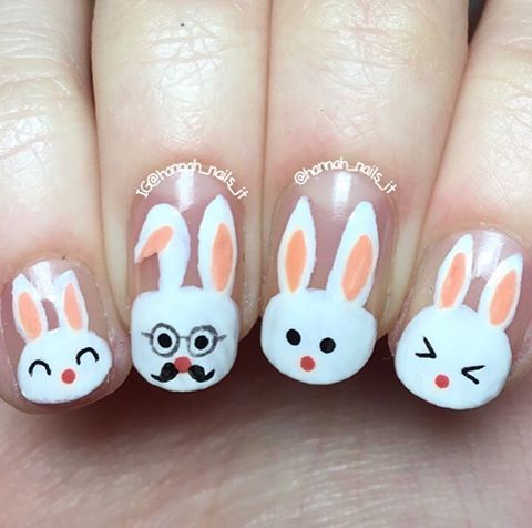 adorable bunny nails