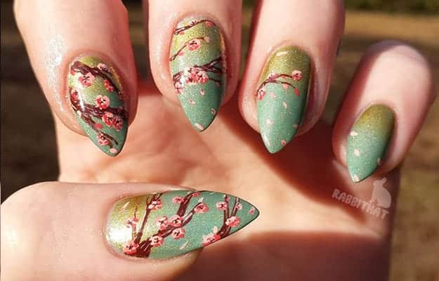 cherry blossom tree nails