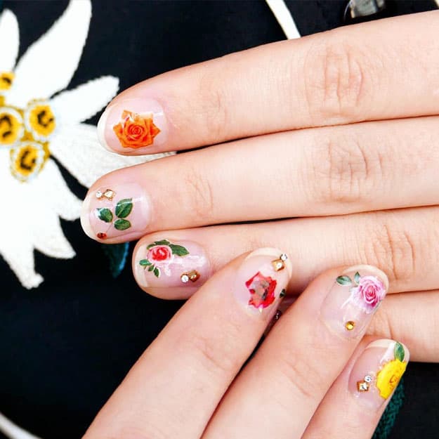 detailed flower nails