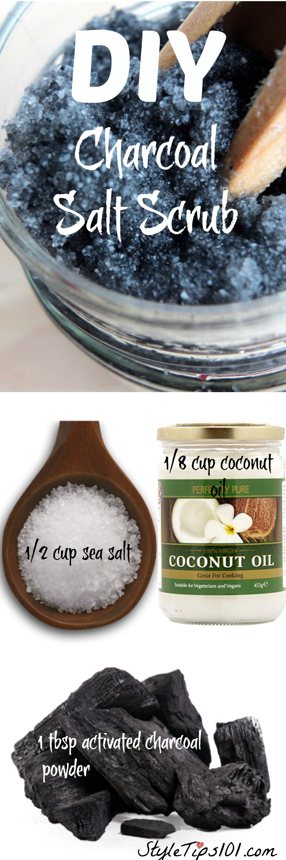 DIY charcoal salt scrub