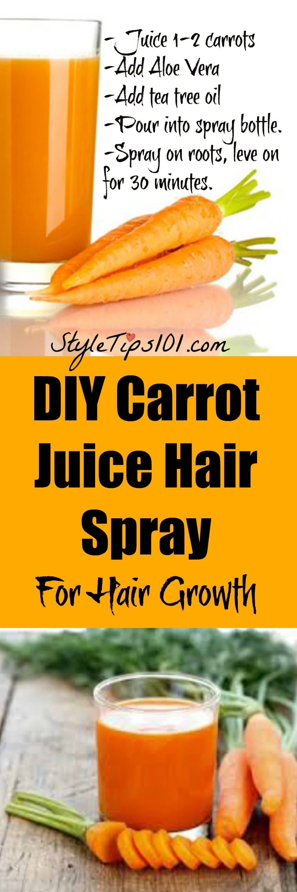 DIY Carrot Juice Hair Growth Spray