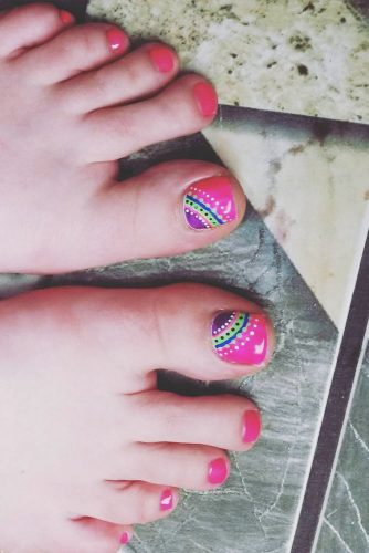 colorful toe nail design