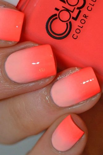 coral gradient nails