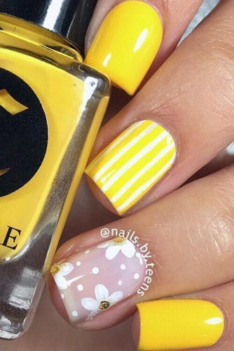 yellow nail design