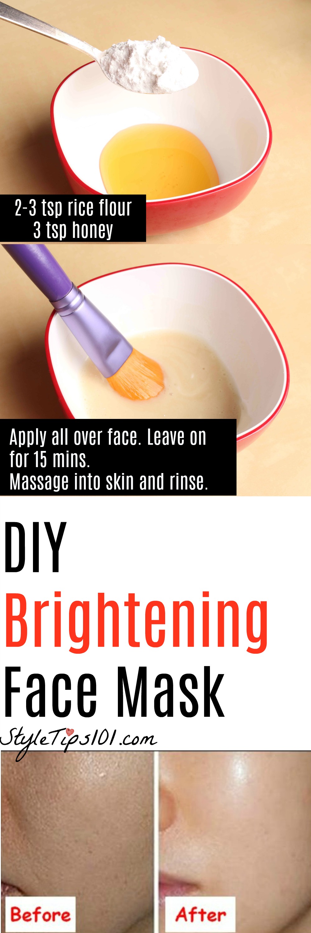 DIY Face Brightening Mask With Rice Flour and Honey