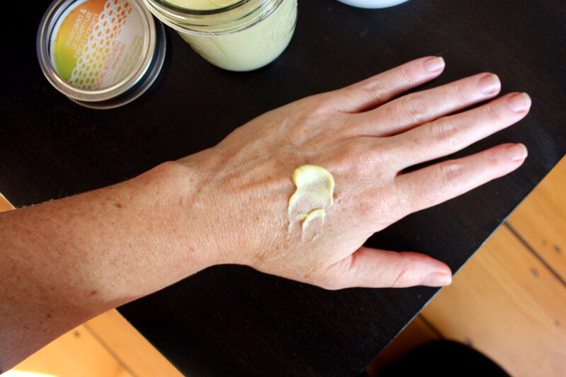 applying hand cream