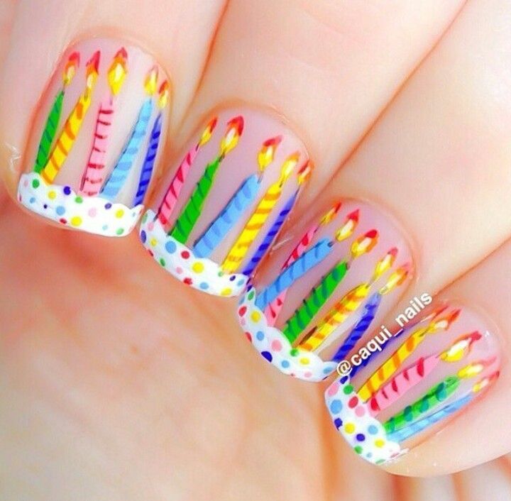 birthday candle nails