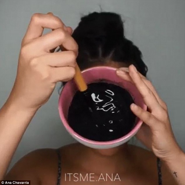 charcoal mask in bowl