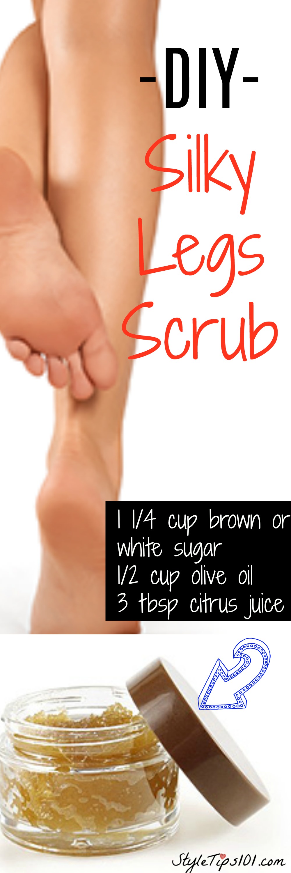 diy silky legs scrub