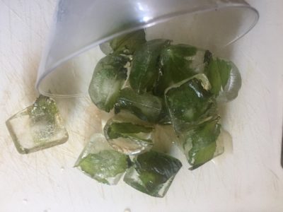 mint green tea ice cubes