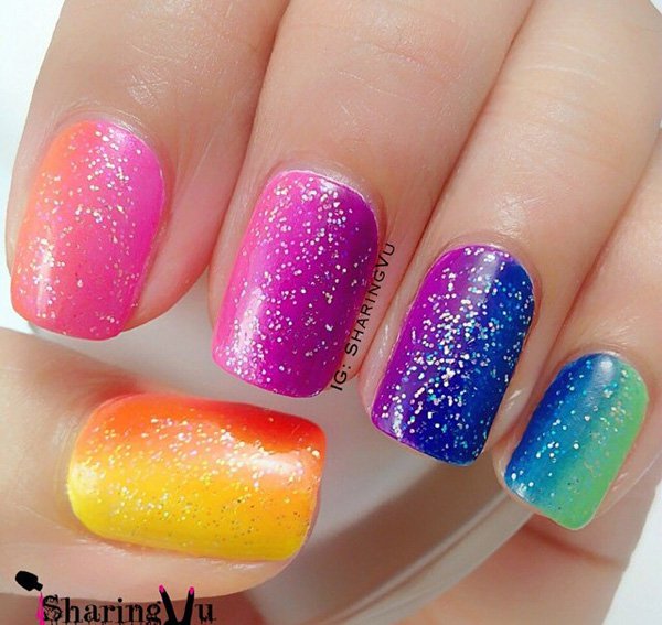 rainbow nails 19