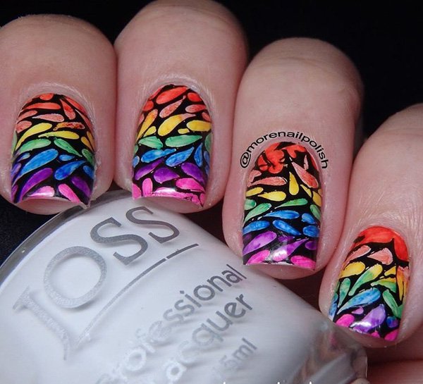 rainbow nails 24
