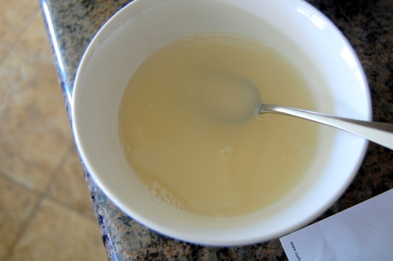 milk and gelatin in bowl