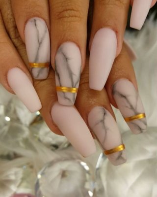 matte marble nails